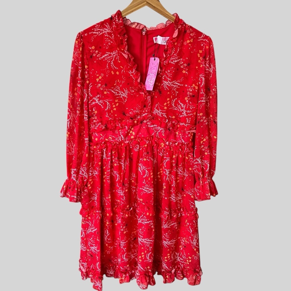 NWT Southern Fried Chicken Red Floral Dress.